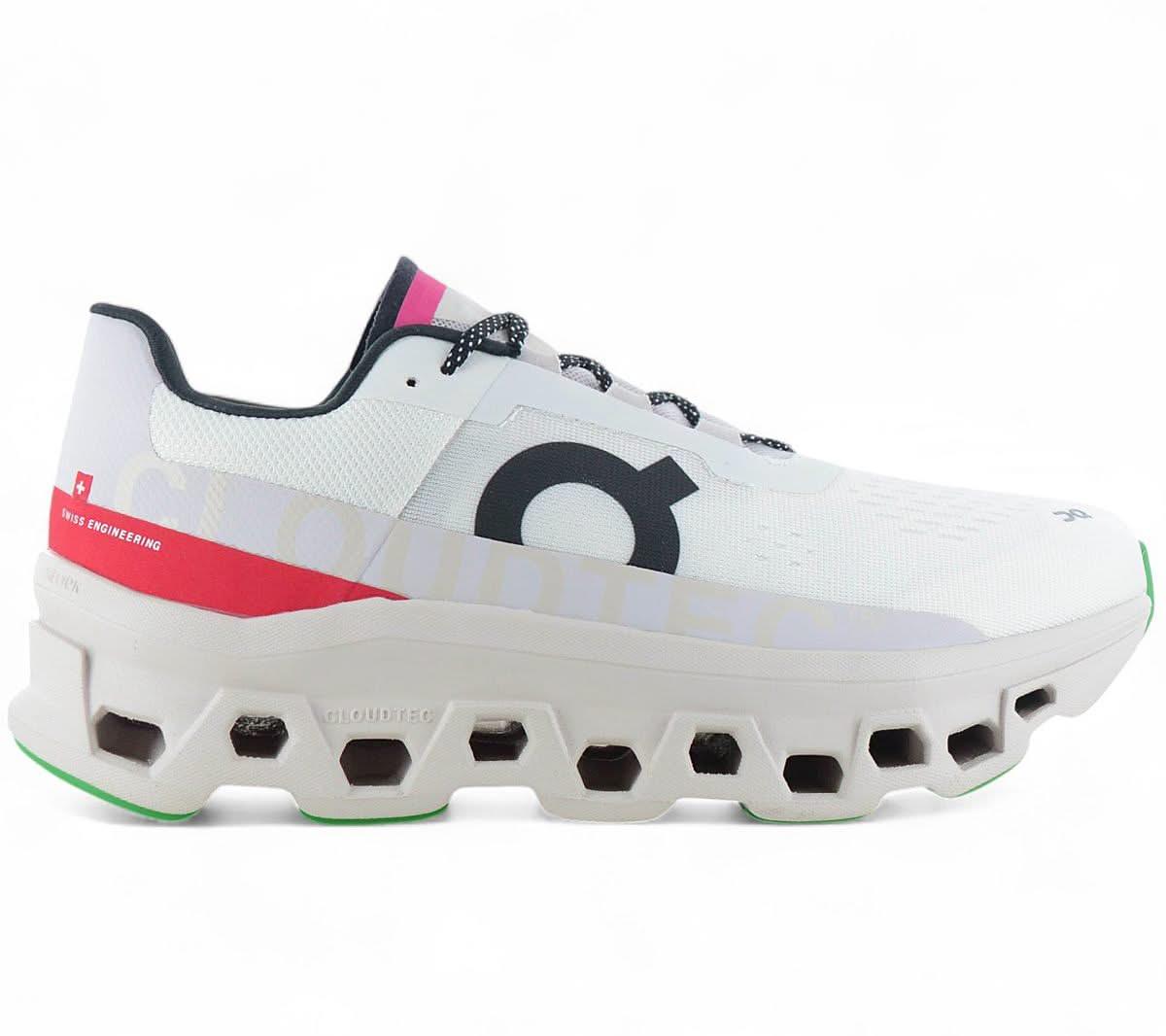 On Running Mens Cloud Running Shoes - White with Red Accents ON RUNNING Men main image 2