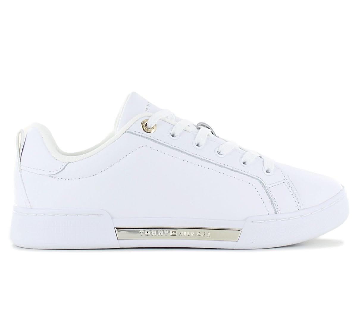 Tommy Hilfiger Chic Court Sneakers Women's Leather Shoes White FW0FW