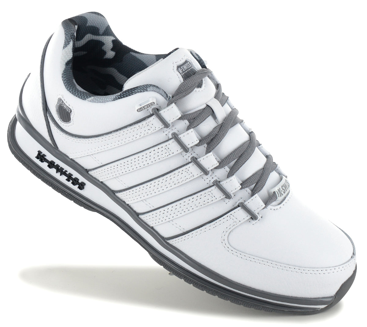 K-Swiss Rinzler Leather - Herren Sneakers Schuhe Weiß 01235-130-M
