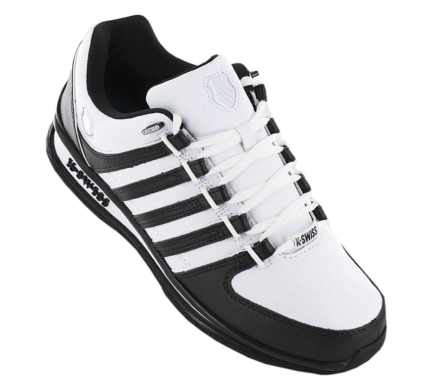 K-Swiss Rinzler - Leren herenschoenen Wit-Zwart 01235-944-M