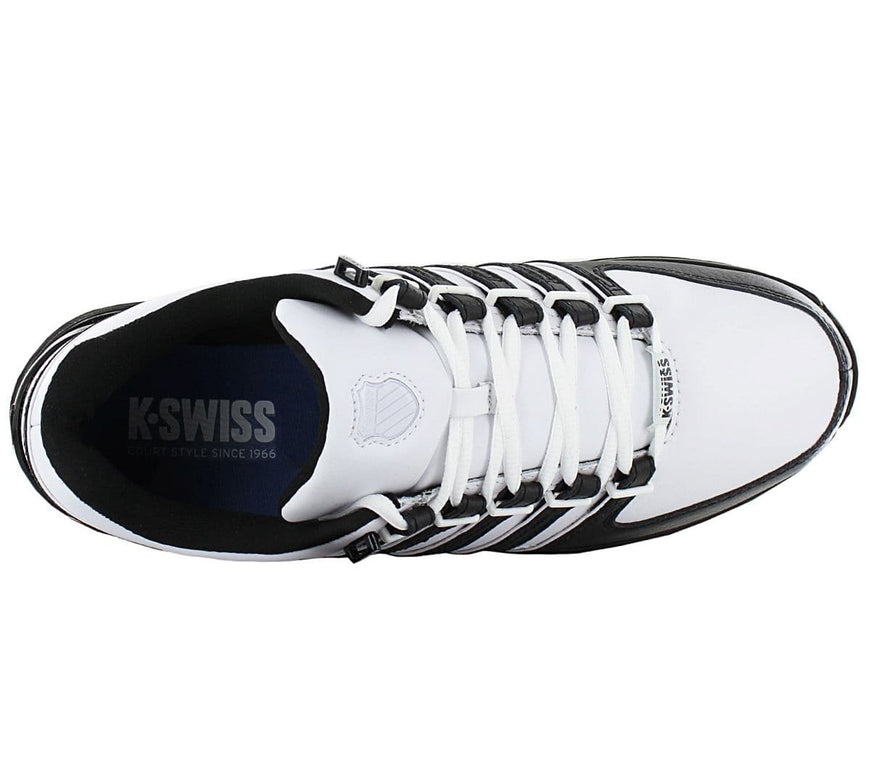 K-Swiss Rinzler - Leren herenschoenen Wit-Zwart 01235-944-M