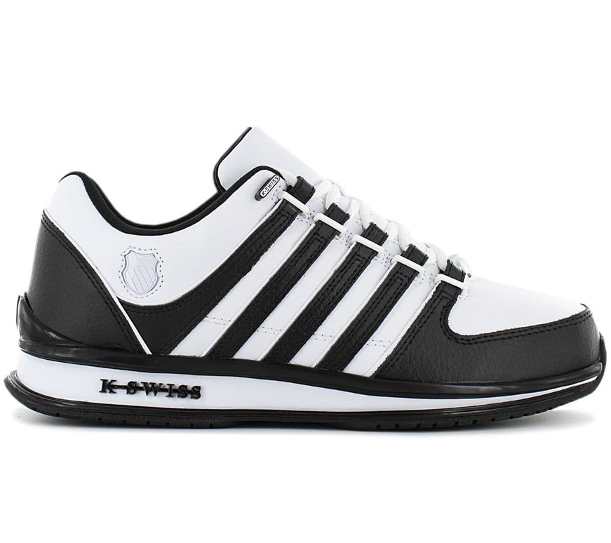 K-Swiss Rinzler - Leren herenschoenen Wit-Zwart 01235-944-M