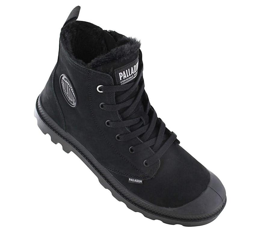 PALLADIUM Pampa HI ZIP WL - Stivali invernali da uomo Stivali foderati in pelle Neri 05982-010-M