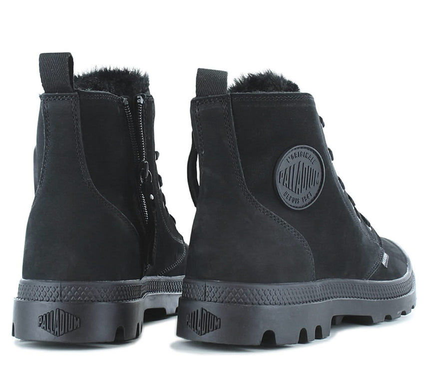 PALLADIUM Pampa HI ZIP WL - Stivali invernali da uomo Stivali foderati in pelle Neri 05982-010-M