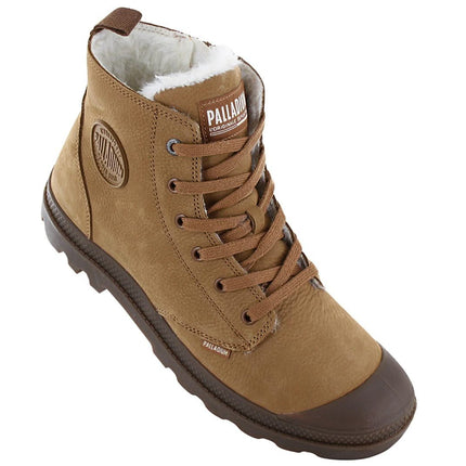 PALLADIUM Pampa HI ZIP WL - Bottes d'hiver pour hommes doublées de cuir marron 05982-257-M