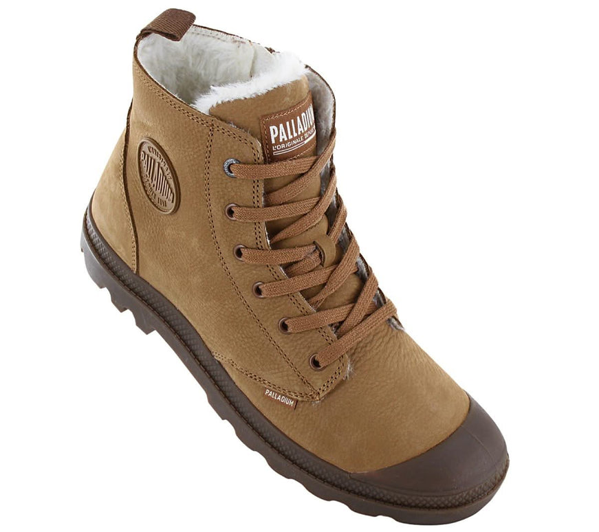 PALLADIUM Pampa HI ZIP WL - Bottes d'hiver pour hommes doublées de cuir marron 05982-257-M