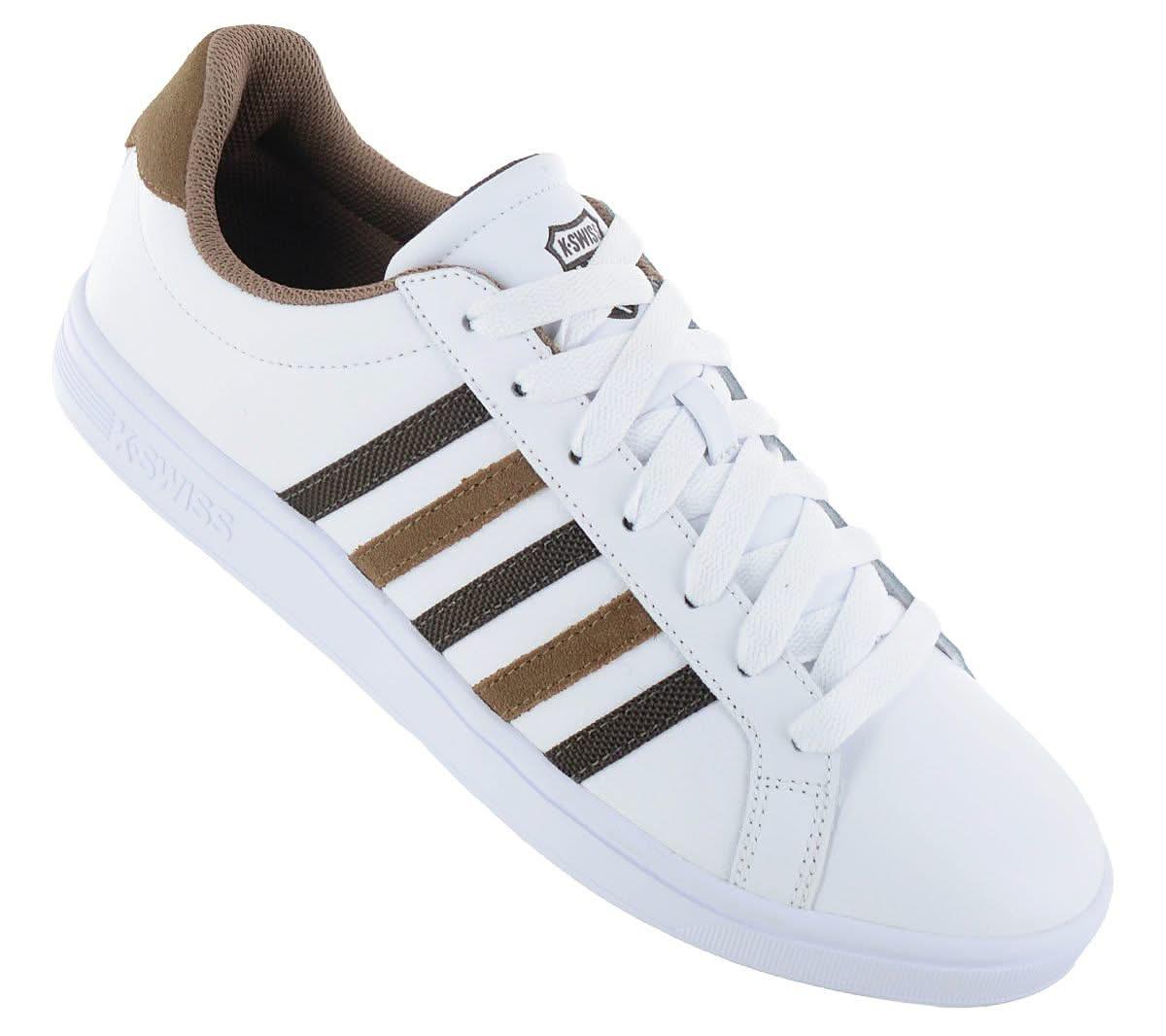 K - Swiss Court Tiebreak - Herren Sneakers Schuhe Leder Weiß 07011 - 919 - M - Brandstyle24