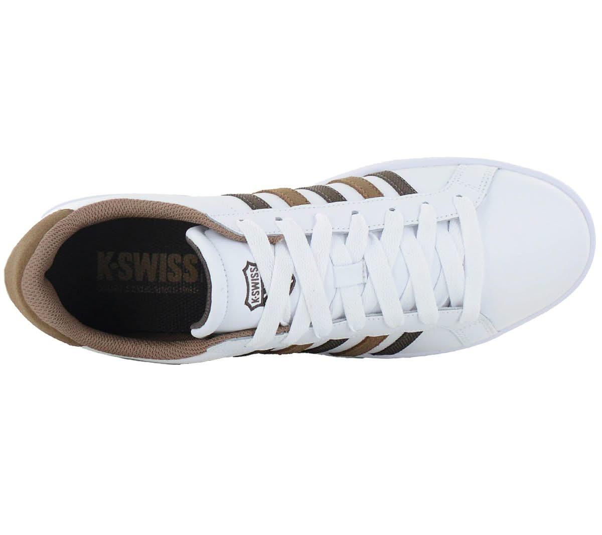 K - Swiss Court Tiebreak - Herren Sneakers Schuhe Leder Weiß 07011 - 919 - M - Brandstyle24