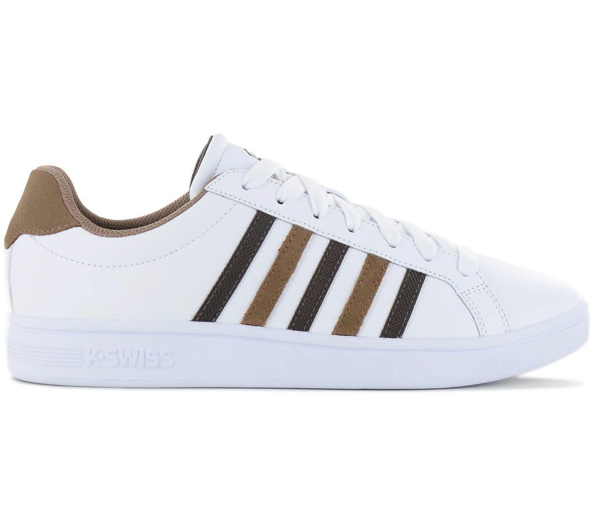 K - Swiss Court Tiebreak - Herren Sneakers Schuhe Leder Weiß 07011 - 919 - M - Brandstyle24