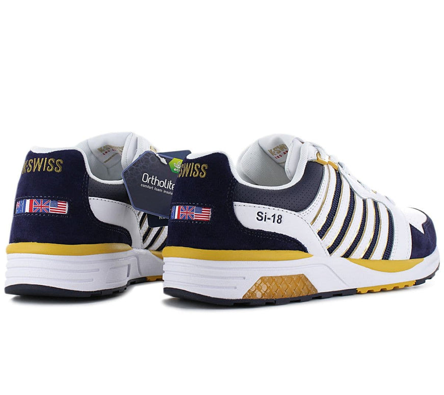 K-SWISS SI-18 RANNEL - Herren Schuhe Leder Weiß-Navy 07920-856-M