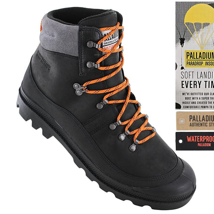 PALLADIUM PallaBrousse Hiker WP+ Waterproof - Herren Winter Stiefel Boots Leder Schwarz 08840-008-M - Brandstyle24