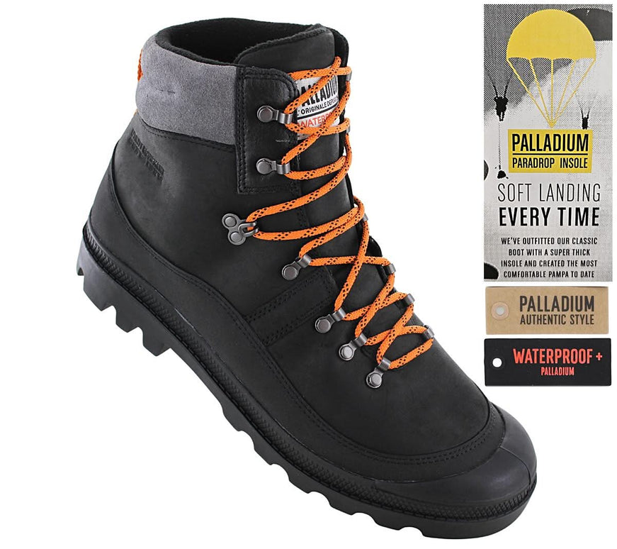 PALLADIUM PallaBrousse Hiker WP+ Impermeabile - Stivali invernali da uomo Pelle Nero 08840-008-M