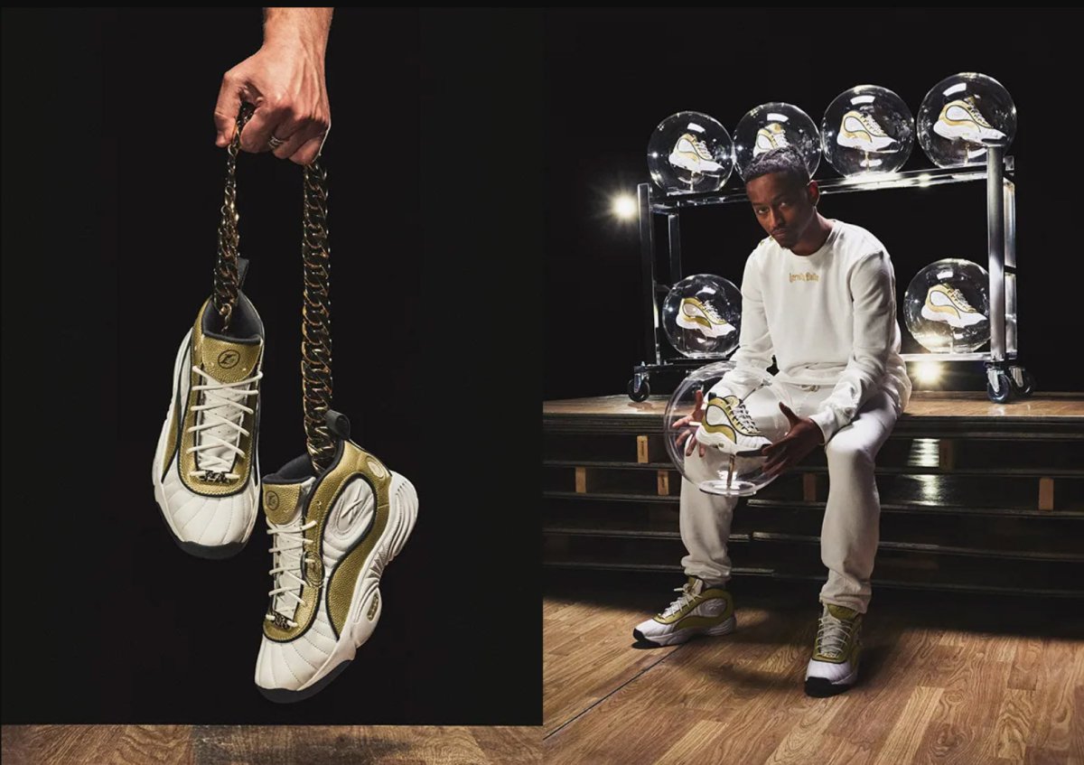 Reebok x Victor Solomon - Answer 3 - Herren Sneakers Basketball Schuhe Leder Weiß - Gold 100206492 - Brandstyle24