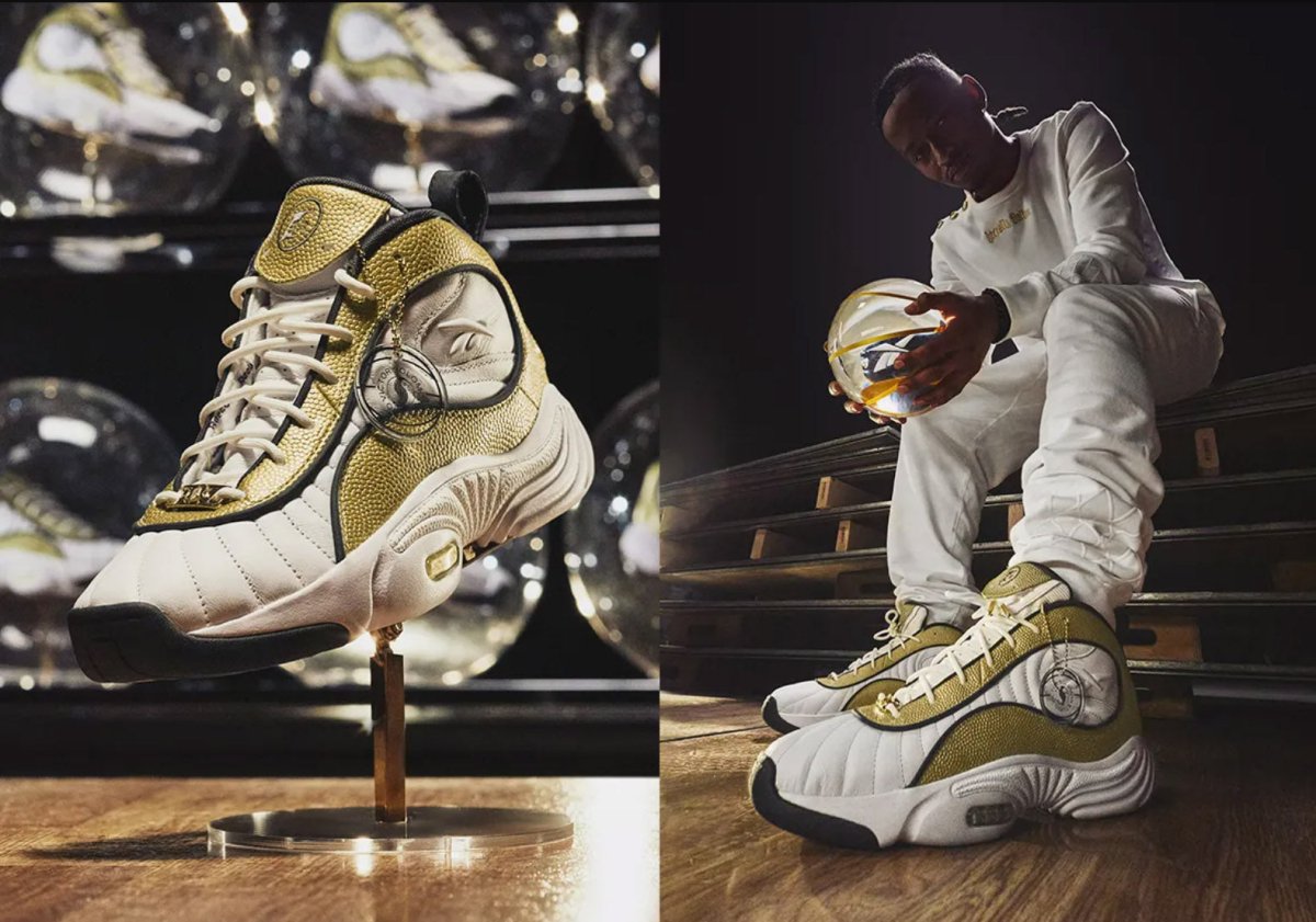 Reebok x Victor Solomon - Answer 3 - Herren Sneakers Basketball Schuhe Leder Weiß - Gold 100206492 - Brandstyle24