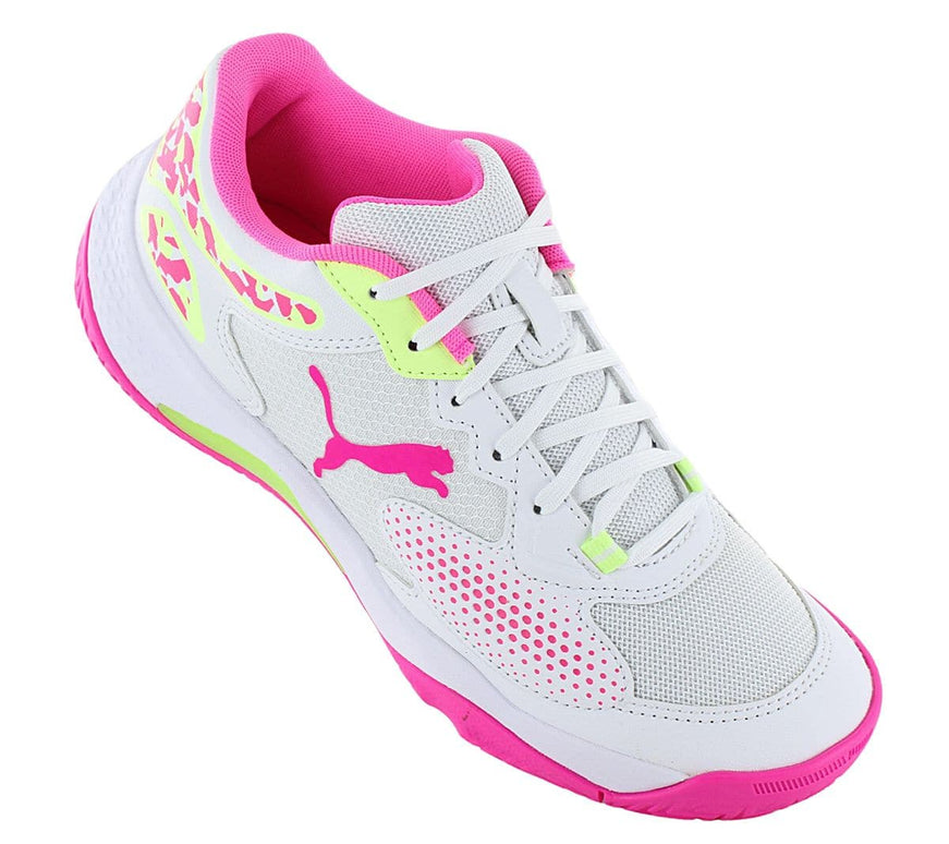Puma Solarcourt RCT - Chaussures de Padel Sports Squash Femme Blanc-Rose 107296-03