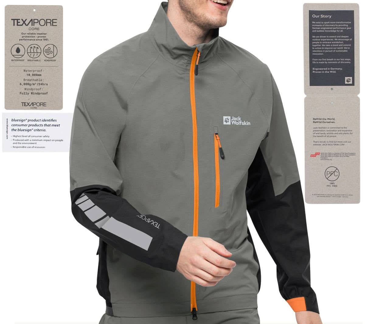 Jack Wolfskin Morobbia 2.5l Jkt M - Herren Fahrrad Regenjacke Jacke Grün 1115521-4143 - Brandstyle24