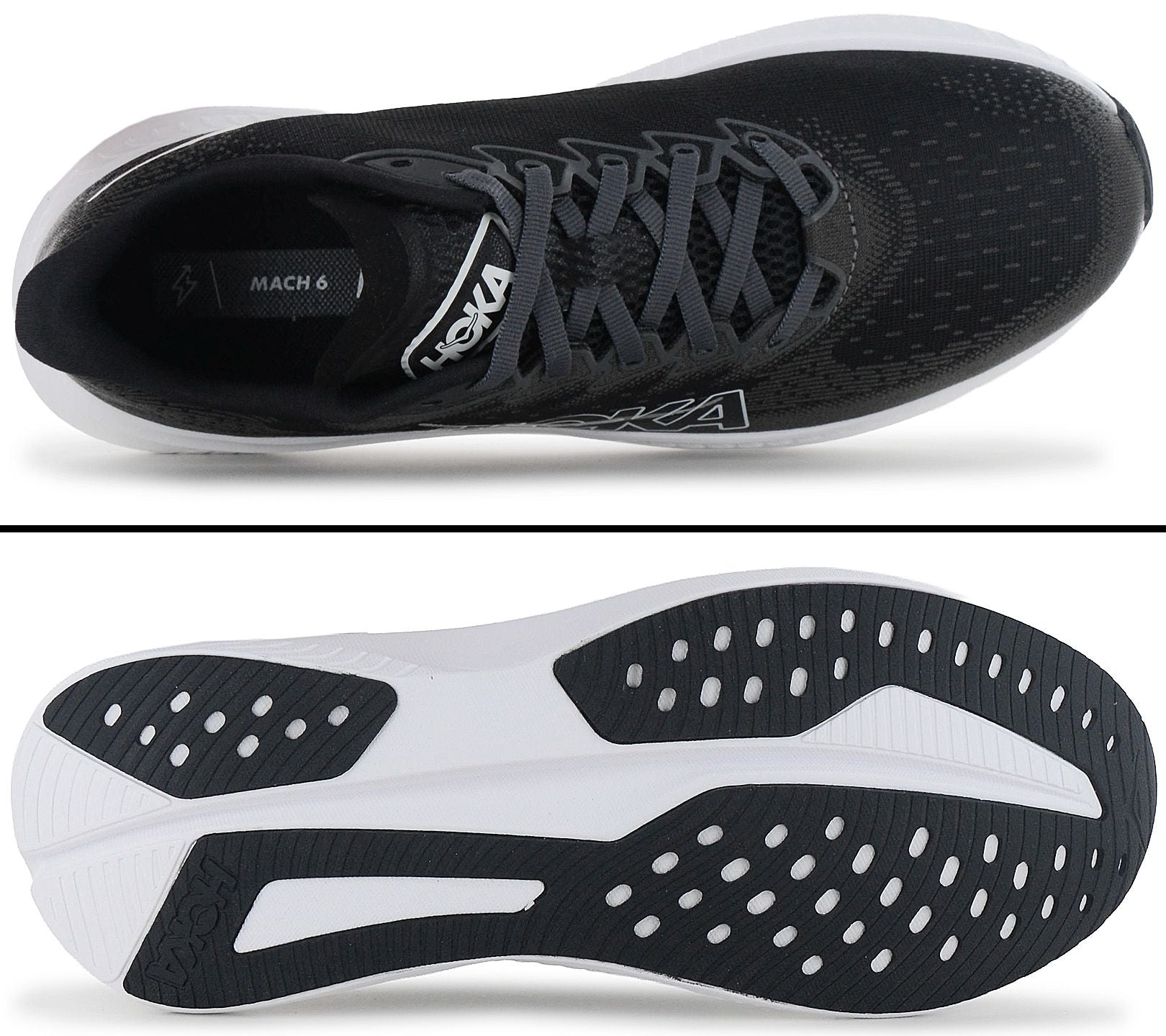 HOKA One One MACH 6 - Men's Running Shoes Black 1147790-BWHT