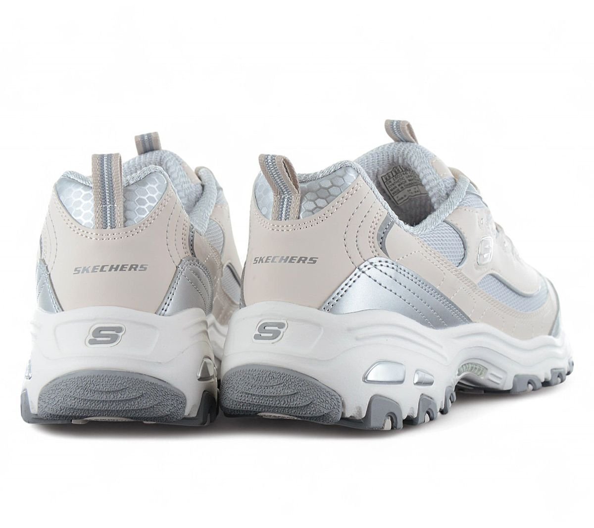 Skechers D Lites - Chromatic - Damen Sneakers Schuhe Beige - Silber 150246 - NTSL - Brandstyle24