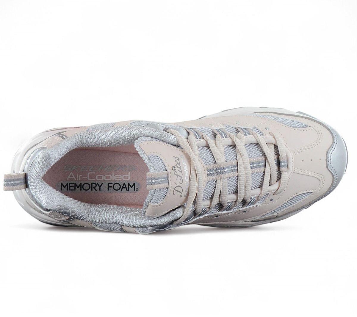 Skechers D Lites - Chromatic - Damen Sneakers Schuhe Beige - Silber 150246 - NTSL - Brandstyle24