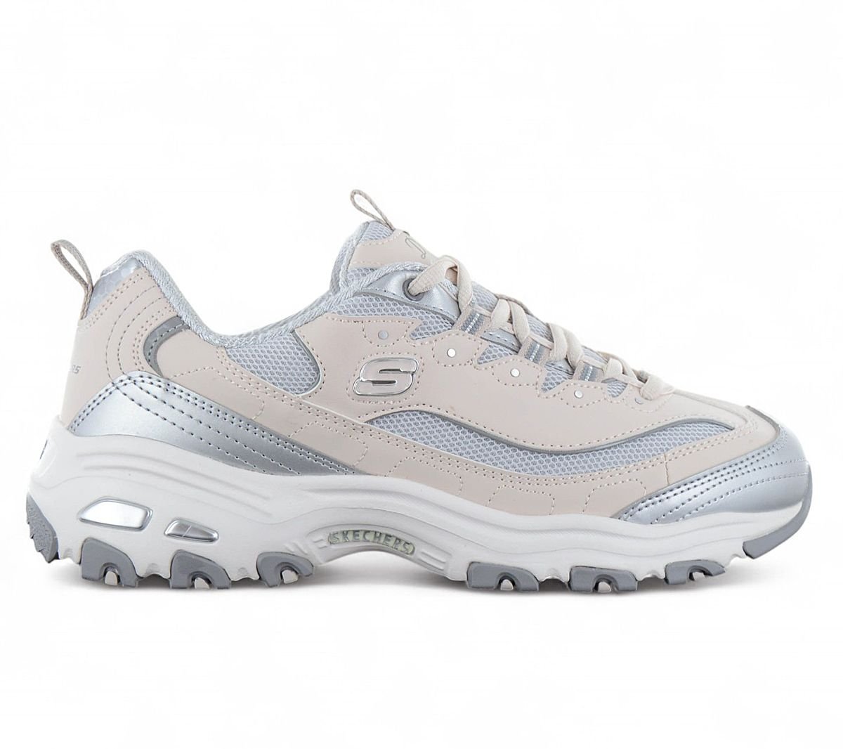 Skechers D Lites - Chromatic - Damen Sneakers Schuhe Beige - Silber 150246 - NTSL - Brandstyle24