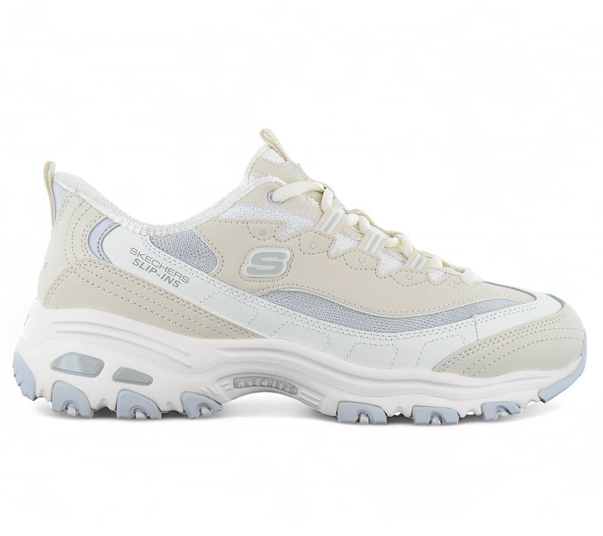 Skechers D Lites - Smooth Nostalgia - Damen Slip - Ins Schuhe Sneakers Beige 150537 - NTGY - Brandstyle24