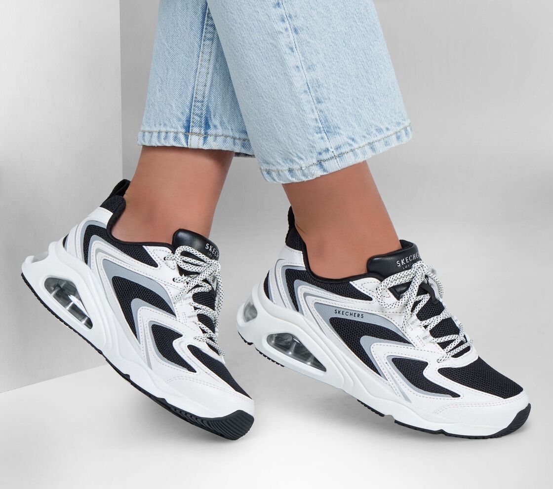 Skechers Tres - Air Uno - Street Fl - Air - Damen Sneakers Schuhe Weiß - Schwarz 177424 - WBK - Brandstyle24