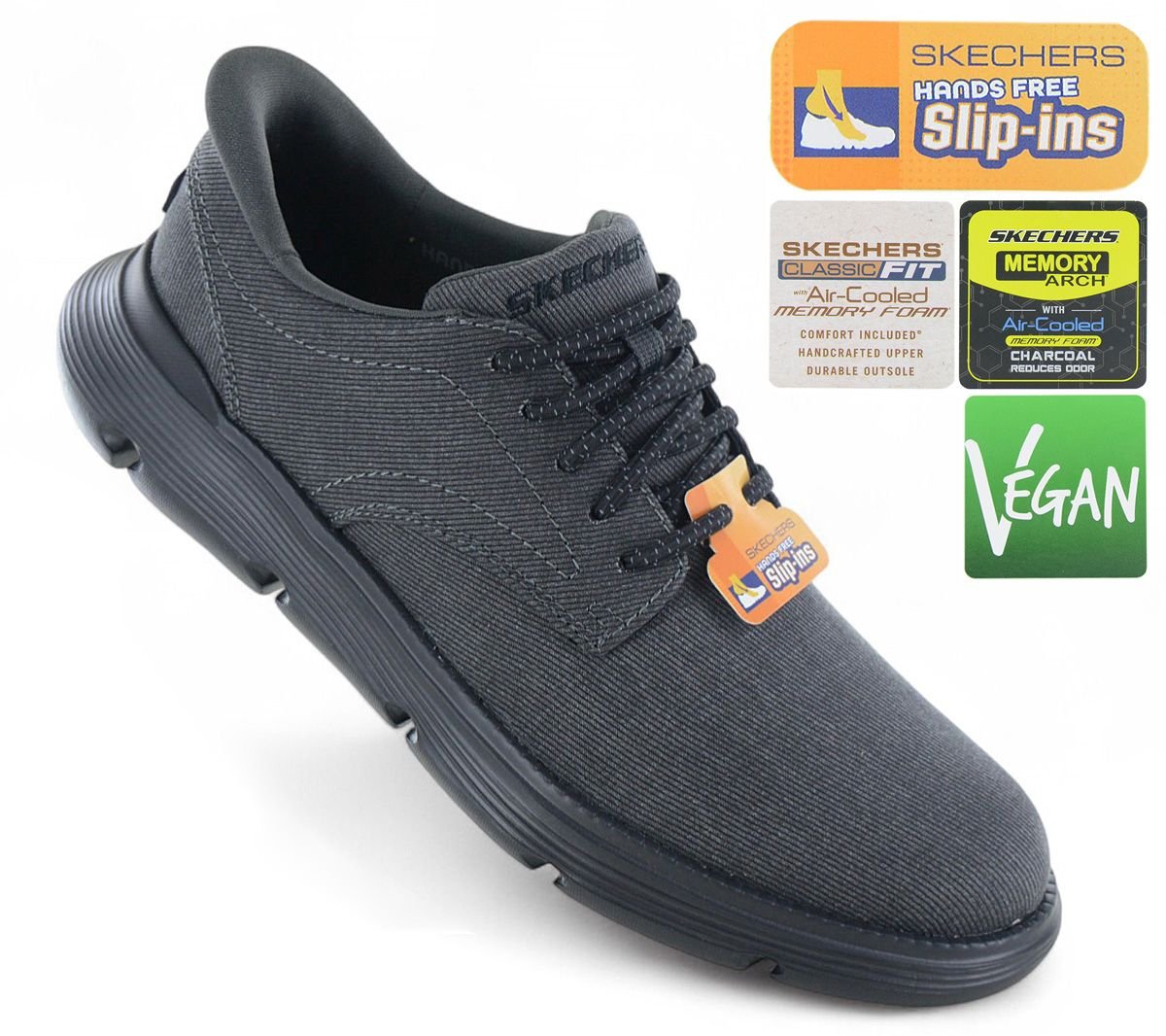 Skechers Slip - ins Garza - Herren Sneaker Slip - On Schuhe Schwarz 205352 - BLK - Brandstyle24