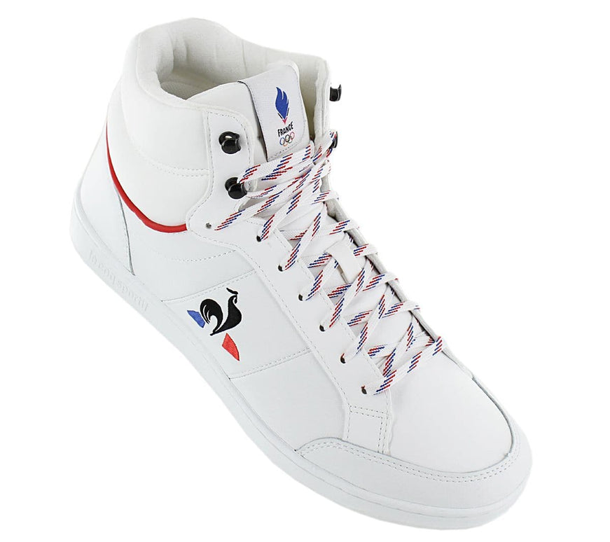 LCS Le Coq Sportif Court Arena Mid - France Olympic - Herren Schuhe Leder Weiß 2121268