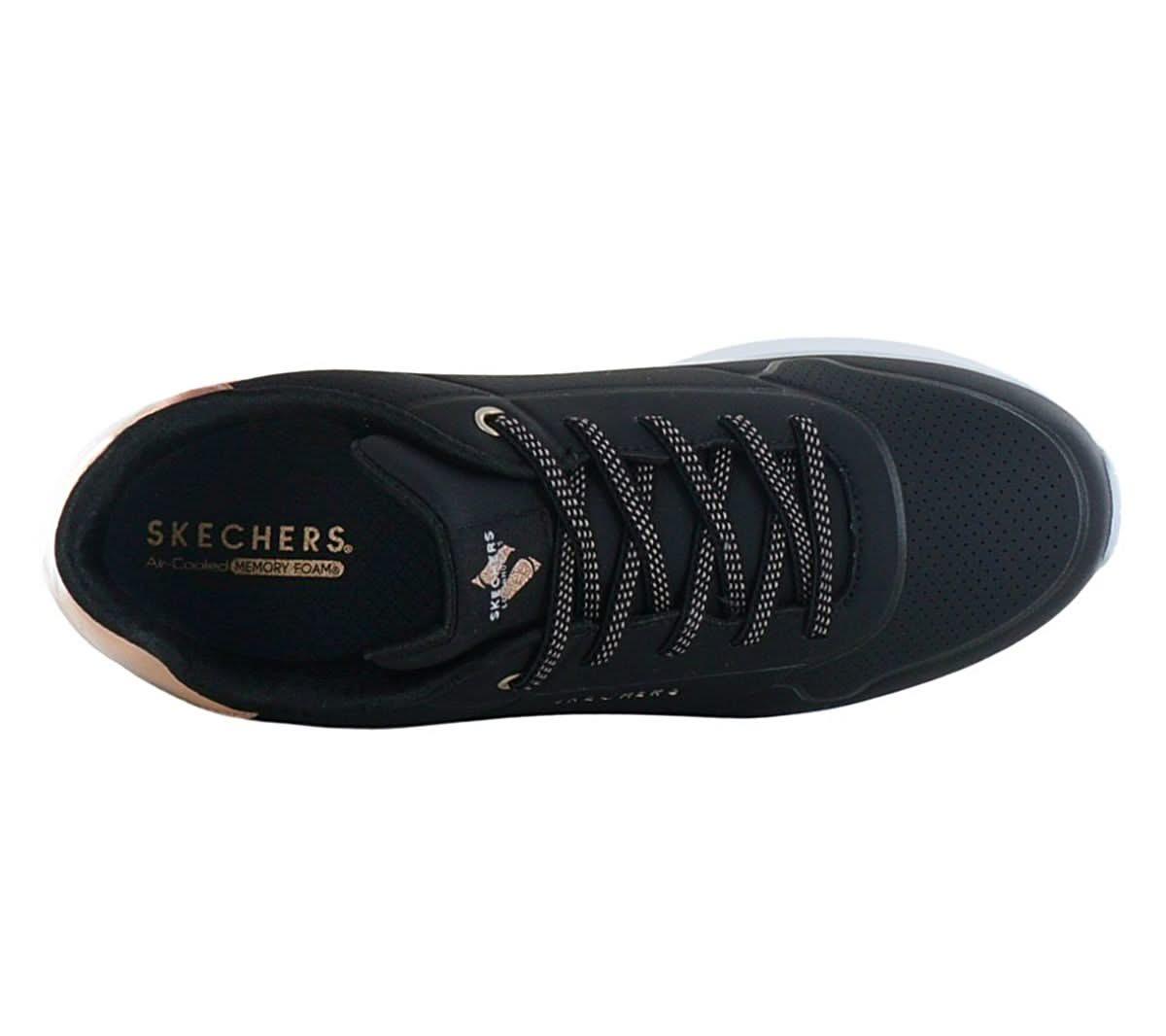 Skechers Uno Lite - Metallic Mode - Damen Sneakers Schuhe Schwarz 310384L - BLK - Brandstyle24