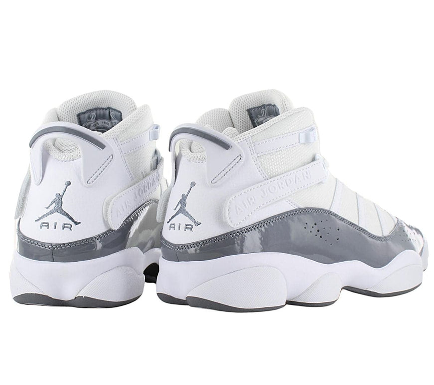 Air Jordan 6 Rings - Scarpe da basket da uomo Bianche-Grigio 322992-121