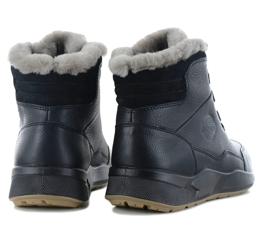 JOMOS Akzent - Herren Winter Stiefel mit Lammfell Gefüttert in Leder Schwarz 325507