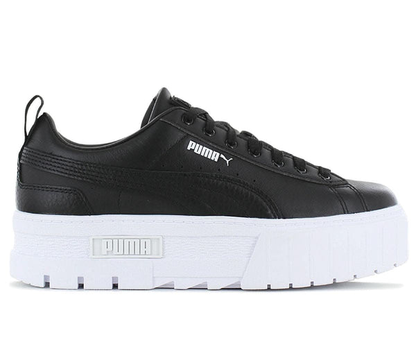 Puma Mayze Classic - Damen Plateau Schuhe Sneakers Leder Schwarz 