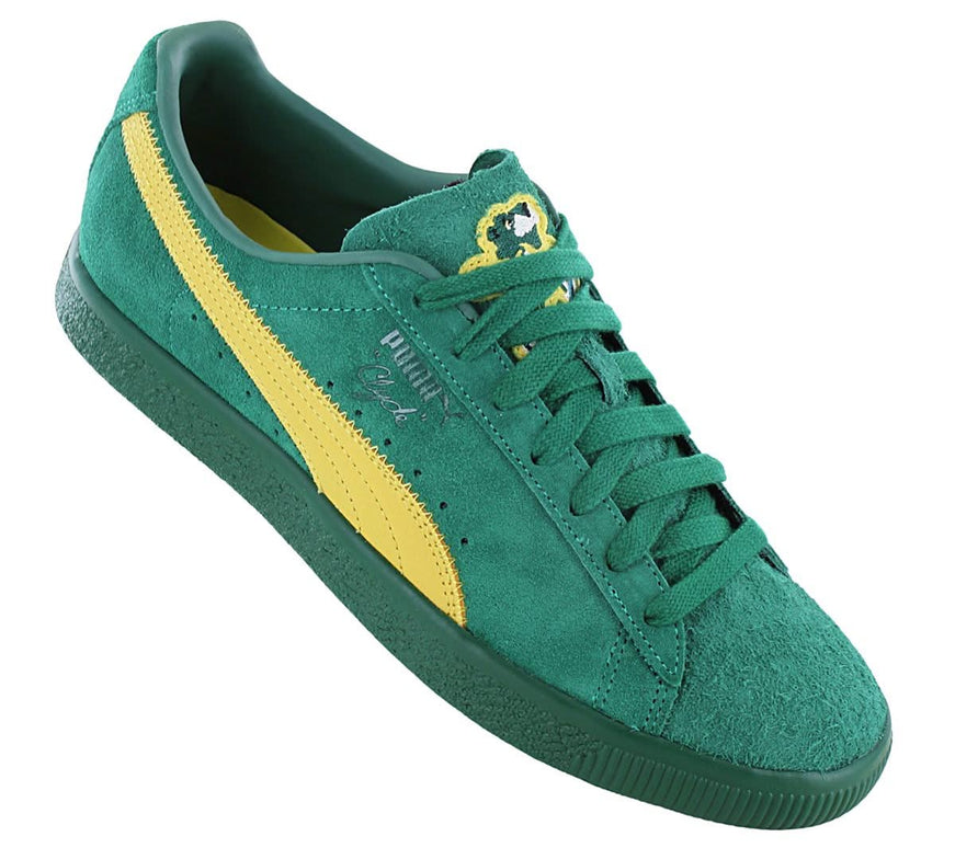 Puma Clyde Super - Chaussures Baskets Homme Cuir Vert 386349-01