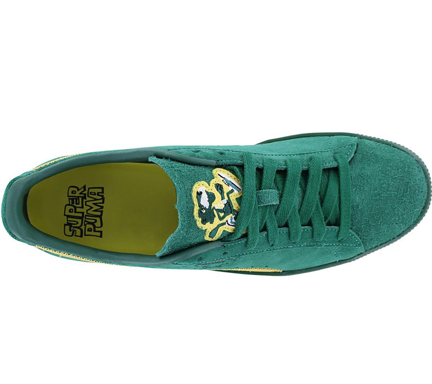 Puma Clyde Super - Chaussures Baskets Homme Cuir Vert 386349-01