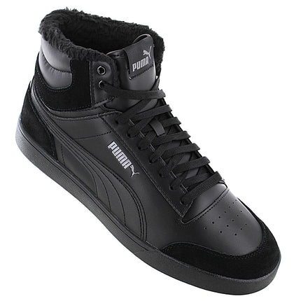 PUMA Shuffle Mid Fur - Herren Winter Sneakers Schuhe Gefüttert 387609-01 Schwarz