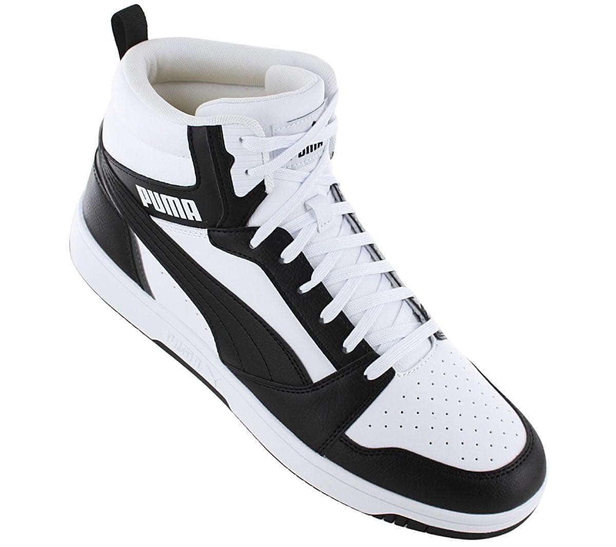 Puma Rebound V6 Mid - Herren Basketball Schuhe Weiß - Schwarz 392326 - 01 - Brandstyle24