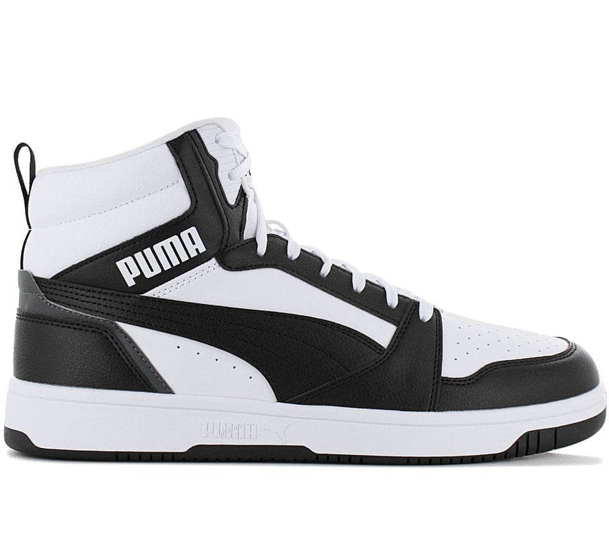 Puma Rebound V6 Mid - Men's Basketball Shoes White-Black 392326-01