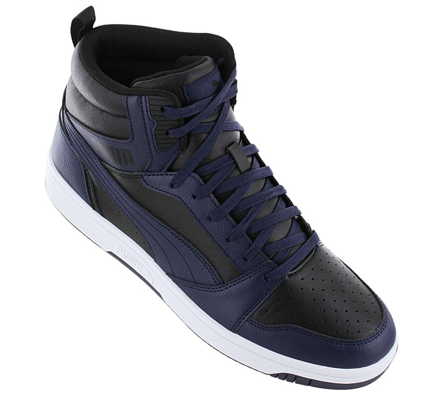 Puma Rebound V6 Mid - Men's Basketball Shoes Black-Blue 392326-08