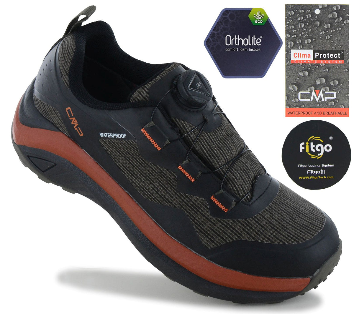 CMP Dyonisus Low Fitgo WP Waterproof - Herren Wanderschuhe Outdoor Schuhe 3Q25967-58ES