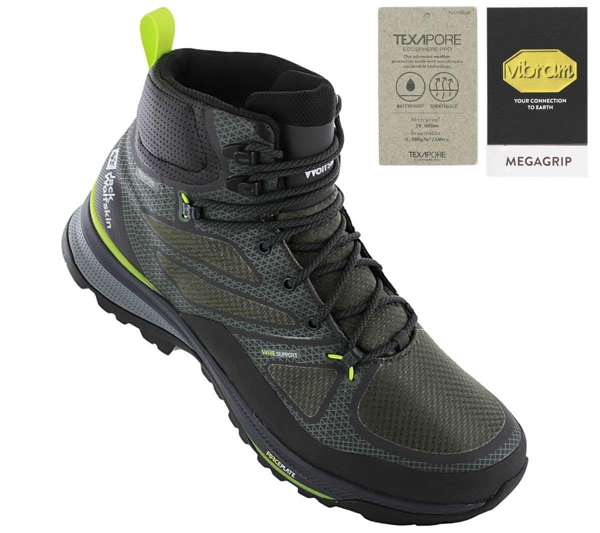 Jack Wolfskin Force Striker Texapore Mid M - Herren Wasserdichte Wanderschuhe 4038823 - 4175 - Brandstyle24