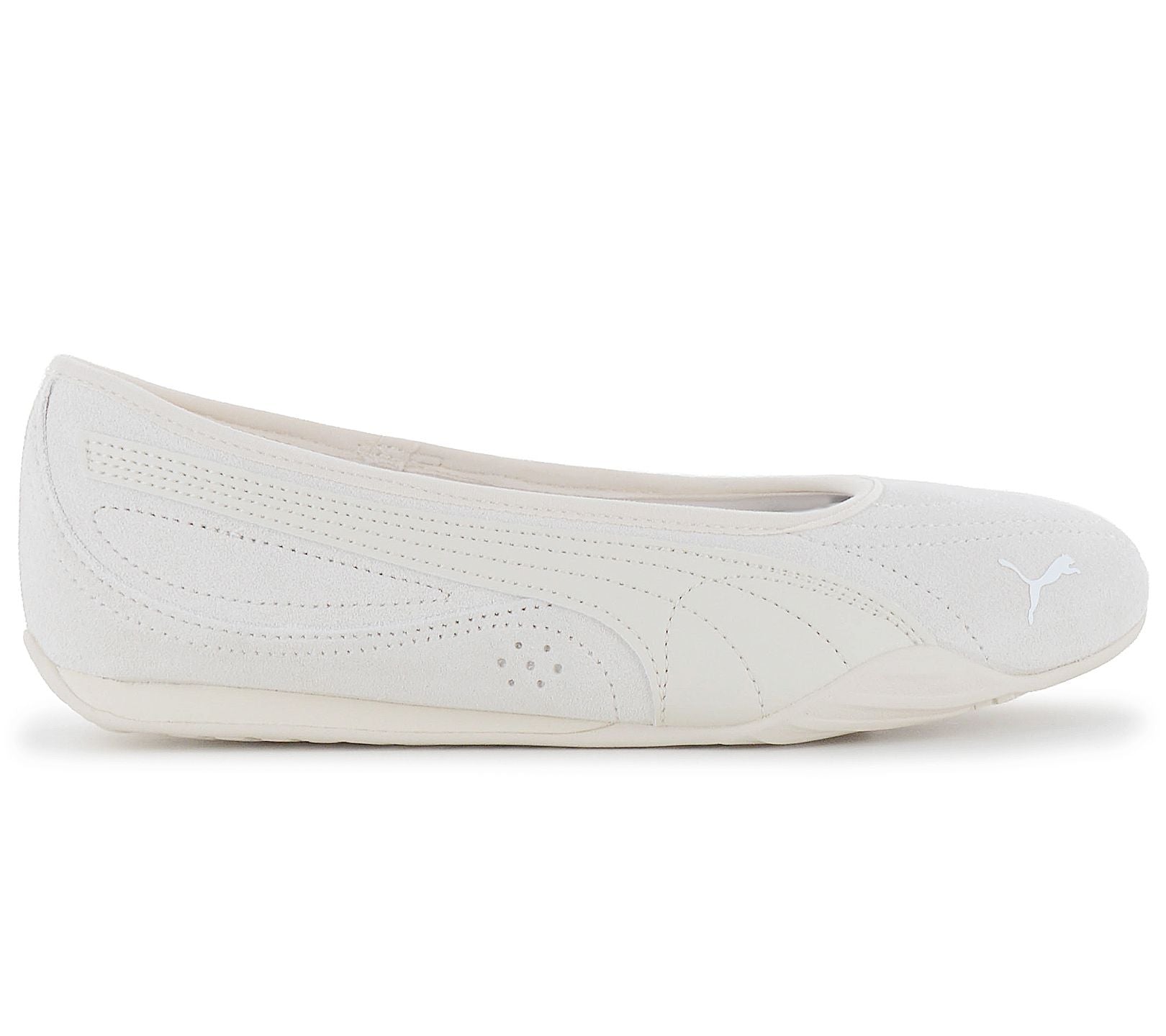 Puma Catch Soleil Ballerina SD - Damen Slipper Sommer Schuhe Suede Weiß 406310-02