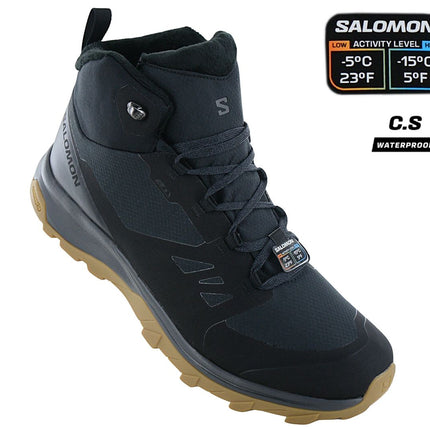 Salomon Outsnap CSWP - ClimaSalomon Waterproof - Stivali invernali da uomo Stivali Scarpe Nero 409220