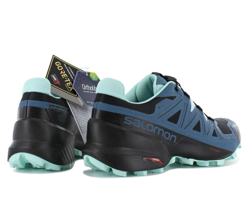 Salomon Speedcross 5 GTX W - GORE-TEX - women's trail running shoes hiking shoes black-blue 416127