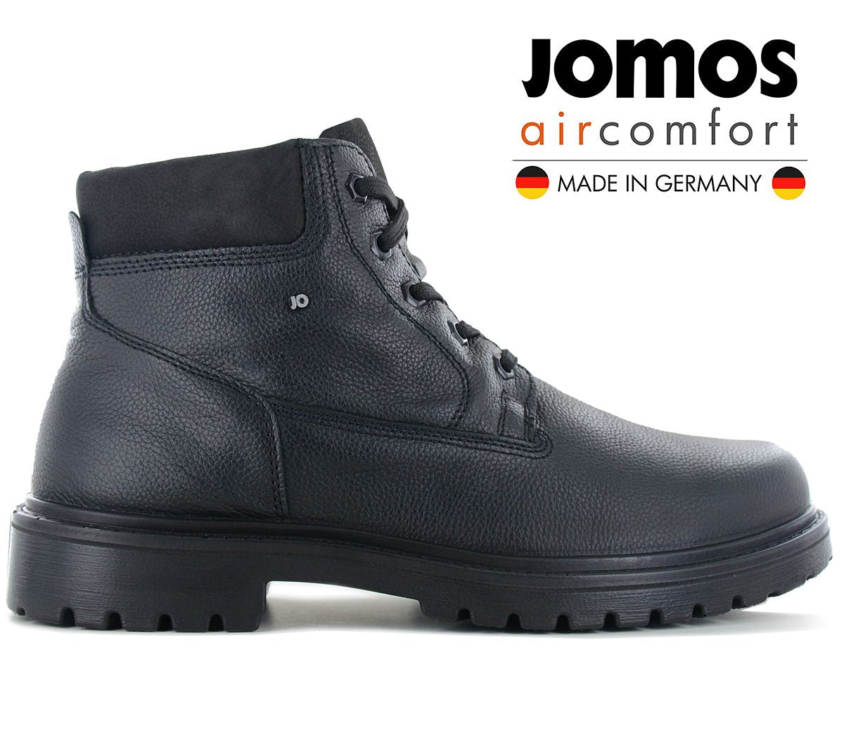 JOMOS Alpina Boots - Herren Winter Stiefel mit Lammfell Gefüttert - Leder Schwarz 456510-383-000