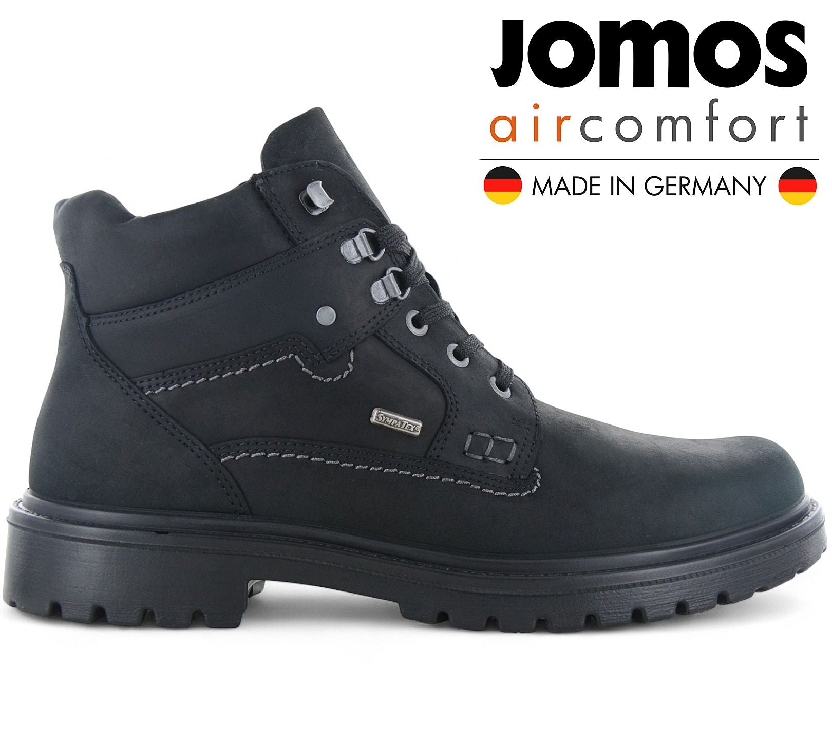 JOMOS Alpina Boots - Herren Winter Stiefel Schuhe - Leder Schwarz 456801-43-000