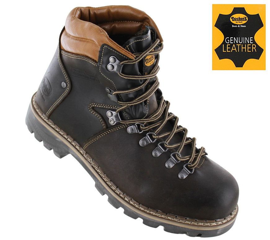 DOCKERS by Gerli Boots - Botas Trekking Hombre Zapatos Montaña Forrados Piel Marrón 45NB104-400360