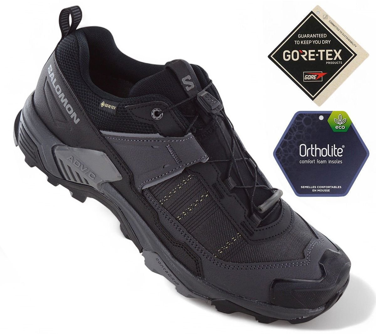 Salomon X ULTRA 5 GTX - GORE - TEX - Herren Wanderschuhe Trekking Schuhe Schwarz 477255 - Brandstyle24