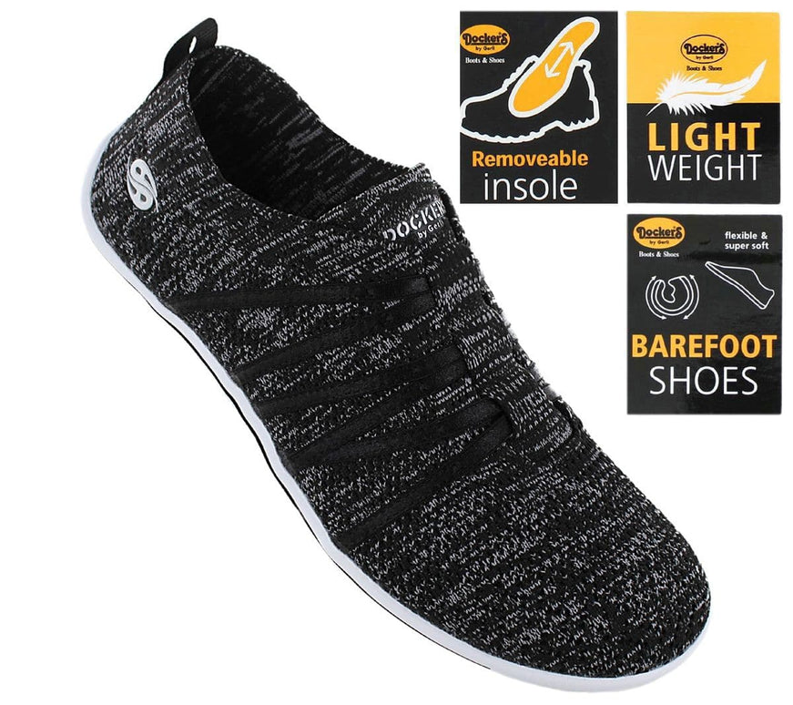 DOCKERS by Gerli 50BA203 - Women's Barefoot Shoes Slip-On Shoes Black-Grey 78012