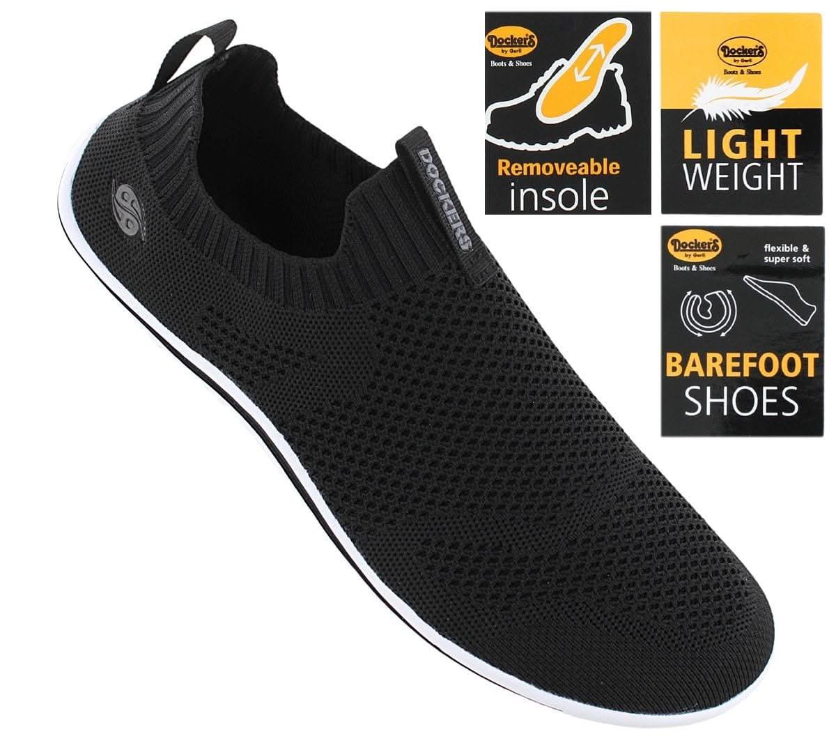 DOCKERS by Gerli 50BF001 - Herren Barfußschuhe Slip - On Schuhe Schwarz 700100 - Brandstyle24