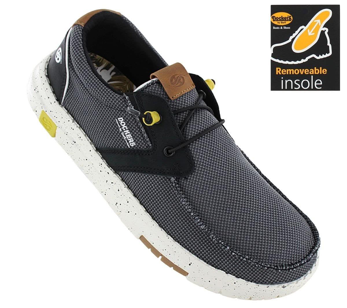 DOCKERS by Gerli 52AA002 - Herren Mokassin Espadrilles Schuhe Schwarz - Grau 700100 - Brandstyle24